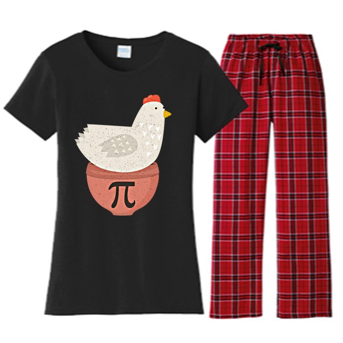 Happy Pi Day Funny Chicken Pot Pie 3 14 Science Math Teacher Funny Gift Women's Flannel Pajama Set