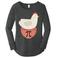 Happy Pi Day Funny Chicken Pot Pie 3 14 Science Math Teacher Funny Gift Women's Perfect Tri Tunic Long Sleeve Shirt