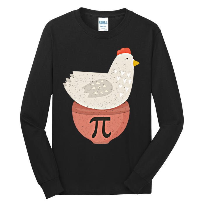 Happy Pi Day Funny Chicken Pot Pie 3 14 Science Math Teacher Funny Gift Tall Long Sleeve T-Shirt