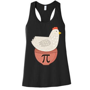 Happy Pi Day Funny Chicken Pot Pie 3 14 Science Math Teacher Funny Gift Women's Racerback Tank