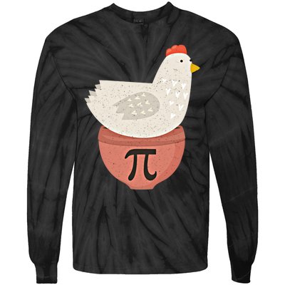 Happy Pi Day Funny Chicken Pot Pie 3 14 Science Math Teacher Funny Gift Tie-Dye Long Sleeve Shirt