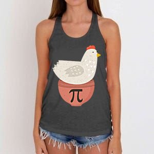 Happy Pi Day Funny Chicken Pot Pie 3 14 Science Math Teacher Funny Gift Women's Knotted Racerback Tank