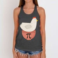 Happy Pi Day Funny Chicken Pot Pie 3 14 Science Math Teacher Funny Gift Women's Knotted Racerback Tank