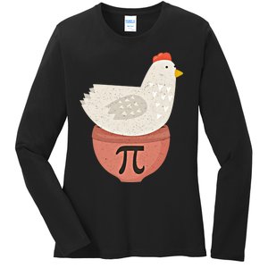 Happy Pi Day Funny Chicken Pot Pie 3 14 Science Math Teacher Funny Gift Ladies Long Sleeve Shirt