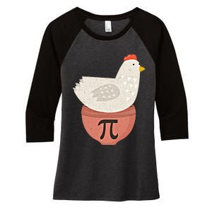 Happy Pi Day Funny Chicken Pot Pie 3 14 Science Math Teacher Funny Gift Women's Tri-Blend 3/4-Sleeve Raglan Shirt