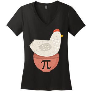 Happy Pi Day Funny Chicken Pot Pie 3 14 Science Math Teacher Funny Gift Women's V-Neck T-Shirt