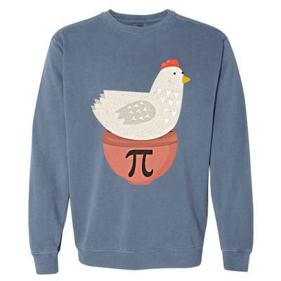 Happy Pi Day Funny Chicken Pot Pie 3 14 Science Math Teacher Funny Gift Garment-Dyed Sweatshirt