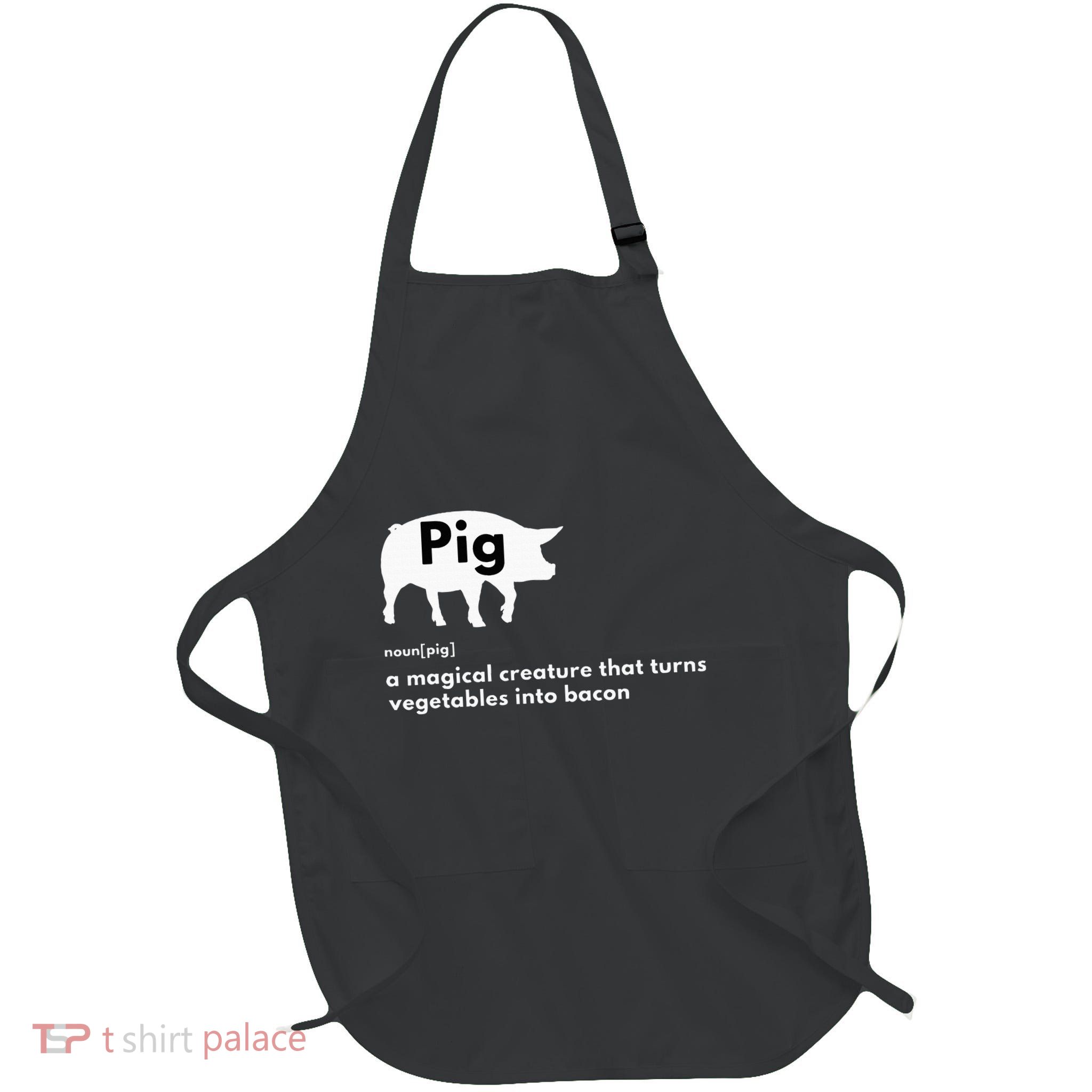 Hilarious Pig Definition Funny Bacon Lover & Foodie Full-Length Apron With Pockets