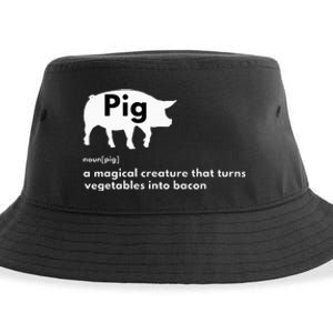 Hilarious Pig Definition Funny Bacon Lover & Foodie Sustainable Bucket Hat