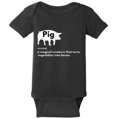 Hilarious Pig Definition Funny Bacon Lover & Foodie Baby Bodysuit