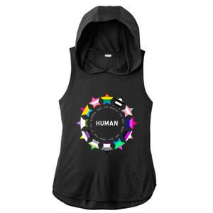 Human Pride Design Human Lgbtq Flag Ladies PosiCharge Tri-Blend Wicking Draft Hoodie Tank