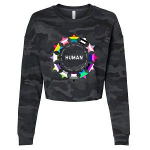 Human Pride Design Human Lgbtq Flag Cropped Pullover Crew