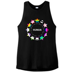 Human Pride Design Human Lgbtq Flag Ladies PosiCharge Tri-Blend Wicking Tank