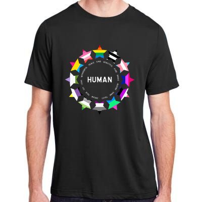 Human Pride Design Human Lgbtq Flag Adult ChromaSoft Performance T-Shirt