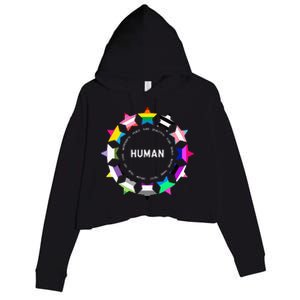 Human Pride Design Human Lgbtq Flag Crop Fleece Hoodie