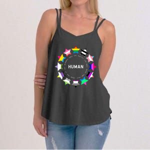 Human Pride Design Human Lgbtq Flag Women's Strappy Tank