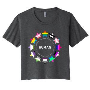 Human Pride Design Human Lgbtq Flag Women's Crop Top Tee