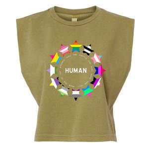 Human Pride Design Human Lgbtq Flag Garment-Dyed Women's Muscle Tee