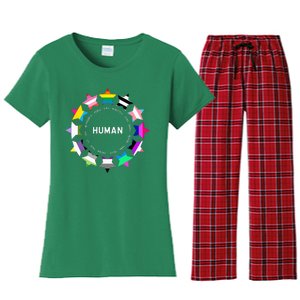 Human Pride Design Human Lgbtq Flag Women's Flannel Pajama Set