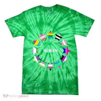 Human Pride Design Human Lgbtq Flag Tie-Dye T-Shirt