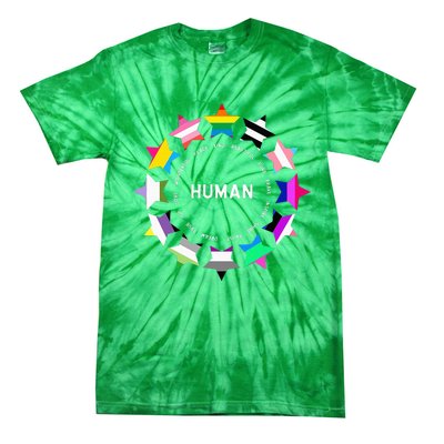 Human Pride Design Human Lgbtq Flag Tie-Dye T-Shirt