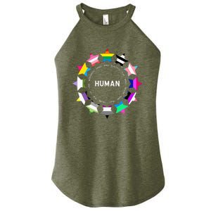 Human Pride Design Human Lgbtq Flag Women's Perfect Tri Rocker Tank