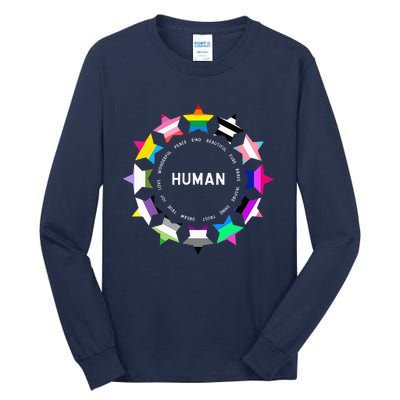 Human Pride Design Human Lgbtq Flag Tall Long Sleeve T-Shirt