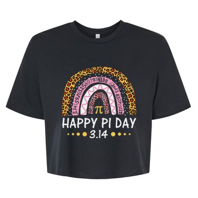 Happy Pi Day Mathematic Math Teacher Gift Leopard Bella+Canvas Jersey Crop Tee