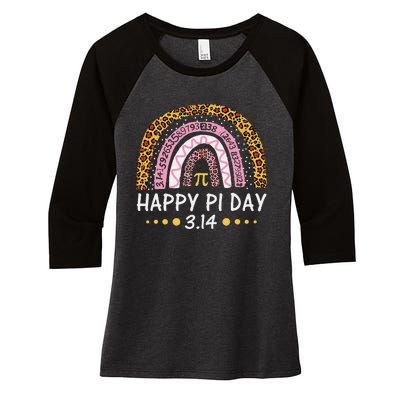 Happy Pi Day Mathematic Math Teacher Gift Leopard Women's Tri-Blend 3/4-Sleeve Raglan Shirt