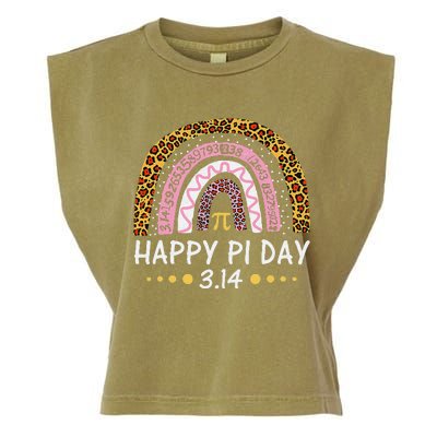 Happy Pi Day Mathematic Math Teacher Gift Leopard Garment-Dyed Women's Muscle Tee