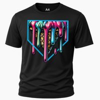 Home Plate Drip Ice Cream Softball & Baseball Cooling Performance Crew T-Shirt