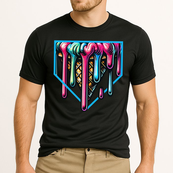 Home Plate Drip Ice Cream Softball & Baseball Cooling Performance Crew T-Shirt