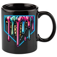 Home Plate Drip Ice Cream Softball & Baseball 11oz C Handle Ceramic Mug