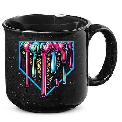 Home Plate Drip Ice Cream Softball & Baseball 15oz Campfire Ceramic Mug