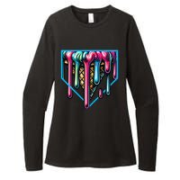 Home Plate Drip Ice Cream Softball & Baseball Womens CVC Long Sleeve Shirt