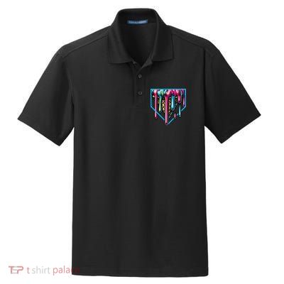 Home Plate Drip Ice Cream Softball & Baseball Dry Zone Grid Polo
