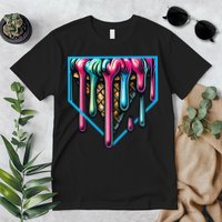 Home Plate Drip Ice Cream Softball & Baseball Premium T-Shirt