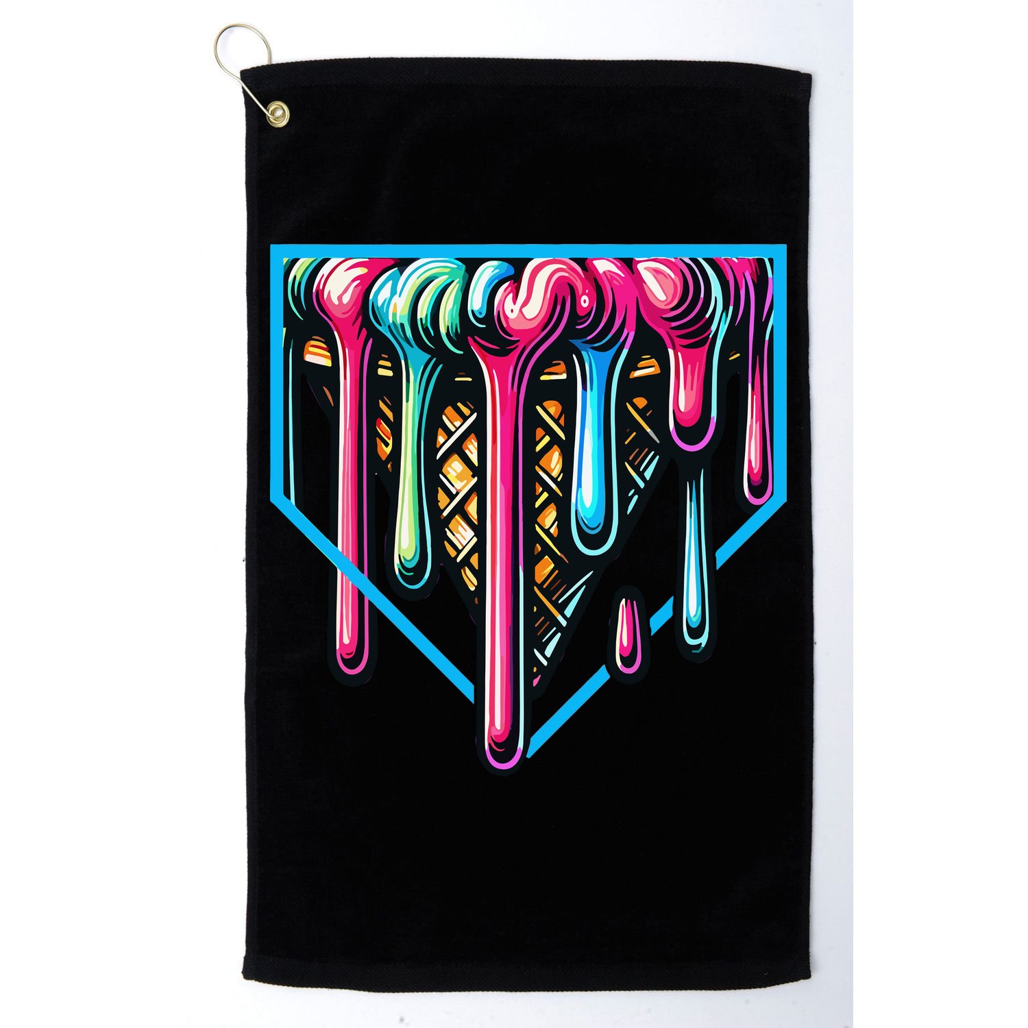 Home Plate Drip Ice Cream Softball & Baseball Golf Towel