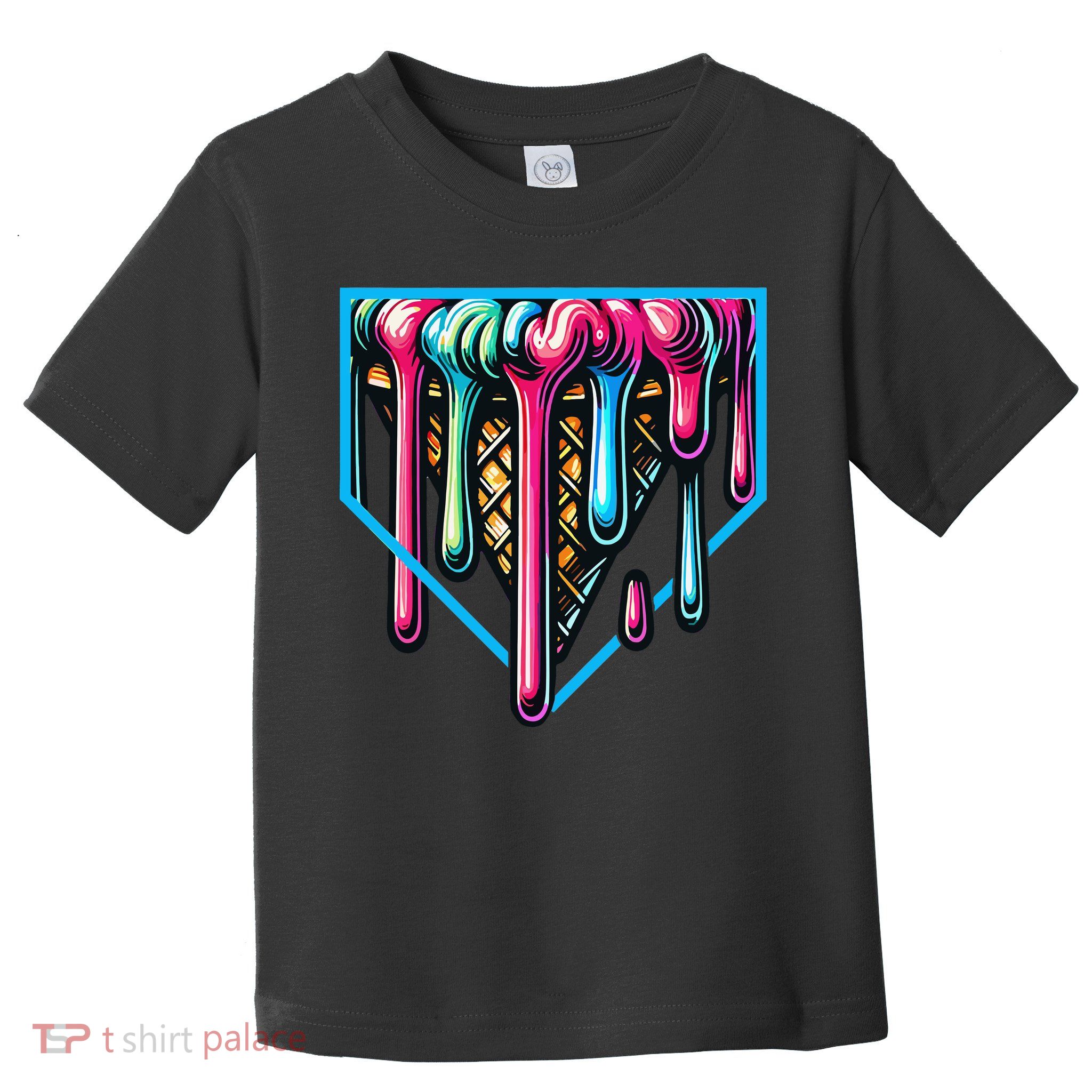 Home Plate Drip Ice Cream Softball & Baseball Toddler T-Shirt