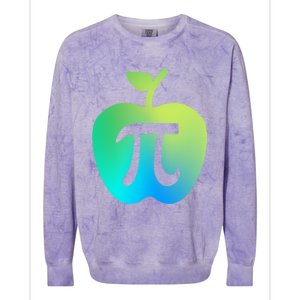 Happy Pi Day Cute Apple Pie 3 14 Funny Science Math Teacher Great Gift Colorblast Crewneck Sweatshirt