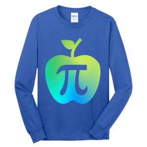 Happy Pi Day Cute Apple Pie 3 14 Funny Science Math Teacher Great Gift Tall Long Sleeve T-Shirt