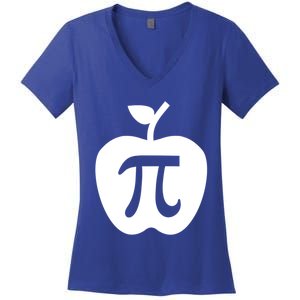 Happy Pi Day Cute Apple Pie 3 14 Funny Science Math Teacher Meaningful Gift Women's V-Neck T-Shirt