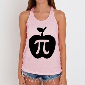 Happy Pi Day Cute Apple Pie 3 14 Funny Science Math Teacher Meaningful Gift Women's Knotted Racerback Tank