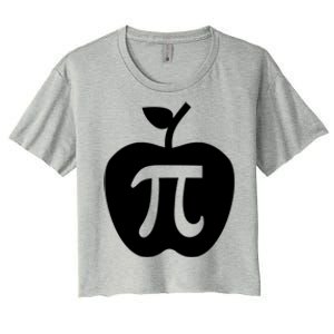 Happy Pi Day Cute Apple Pie 3 14 Funny Science Math Teacher Meaningful Gift Women's Crop Top Tee