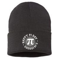 Happy Pi Day 3 1459265 Math Geek Nerd Gift Sustainable Knit Beanie