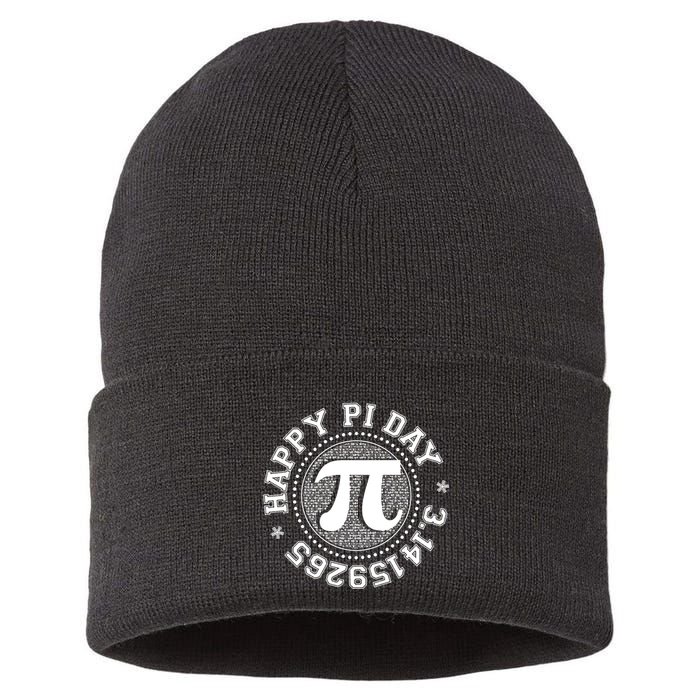 Happy Pi Day 3 1459265 Math Geek Nerd Gift Sustainable Knit Beanie
