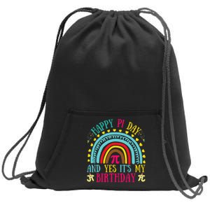 Happy Pi Day And Yes It's My Birthday Math Teacher Rainbow Sweatshirt Cinch Pack Bag