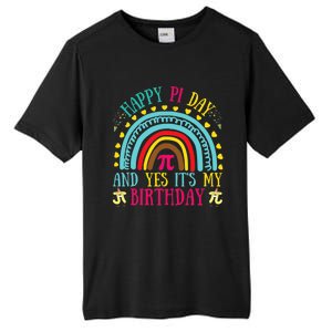 Happy Pi Day And Yes It's My Birthday Math Teacher Rainbow Tall Fusion ChromaSoft Performance T-Shirt