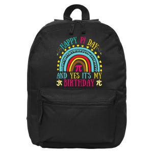 Happy Pi Day And Yes It's My Birthday Math Teacher Rainbow 16 in Basic Backpack