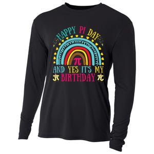 Happy Pi Day And Yes It's My Birthday Math Teacher Rainbow Cooling Performance Long Sleeve Crew